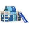 vidaXL Kids' Loft Bed with Tunnel without Mattress Blue 80x200 cm