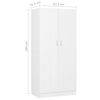 vidaXL Wardrobe White 82.5x51.5x180 cm Engineered Wood