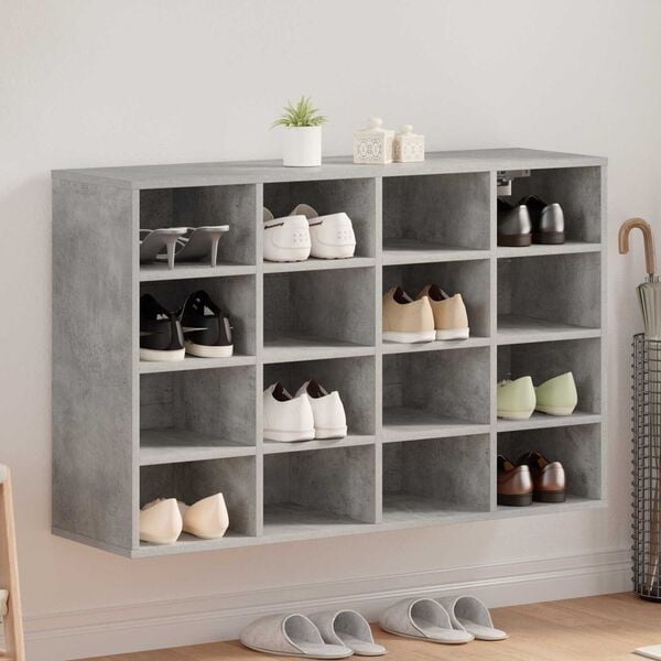 vidaXL Shoe Cabinet Concrete grey 103 x 30 x 67 cm Engineered Wood