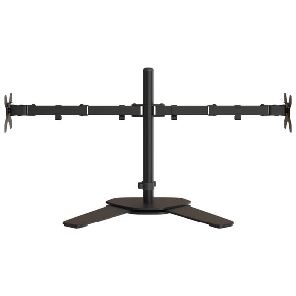 vidaXL Dual Monitor Stand Black Steel VESA 75/100 mm