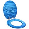 vidaXL WC Toilet Seats with Soft Close Lid 2 pcs MDF Blue Water Drop Design