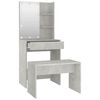 vidaXL Dressing Table Set with LED Concrete Grey Engineered Wood