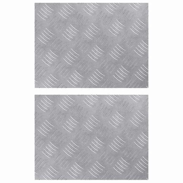 vidaXL Stair Tread Rectangular 2 pcs Silver 40 x 30 cm Aluminium