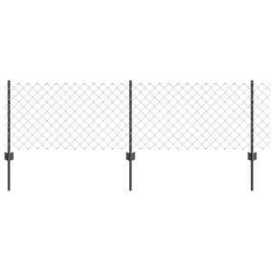 vidaXL Chain Link Fence with Post 10 x 0.6 m (W x H) PVC-Coated Steel