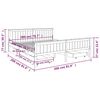 vidaXL Bed Frame without Mattress Dark Grey Solid Wood Pine 200x200 cm (322208+2x321990)