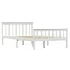 vidaXL Bed Frame without Mattress White Solid Pinewood 120x200 cm