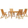 vidaXL Garden Dining Set Folding 7 pcs Brown Solid Acacia Wood
