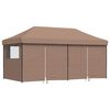 vidaXL Foldable Party Tent Pop-Up with 4 Sidewalls Brown