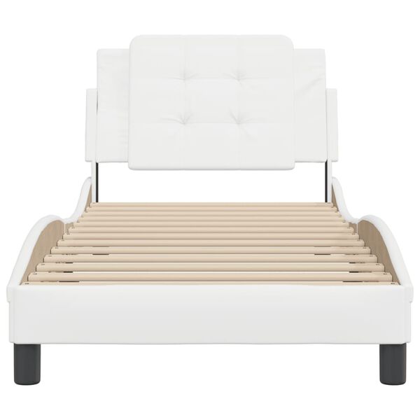 vidaXL Bed Frame without Mattress "Zadar" White 100x200 cm Faux Leather