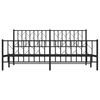 vidaXL Metal Bed Frame without Mattress with Footboard Black 180x200cm