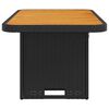 vidaXL Garden Table Black 90x55x71 cm Poly Rattan and Acacia Wood
