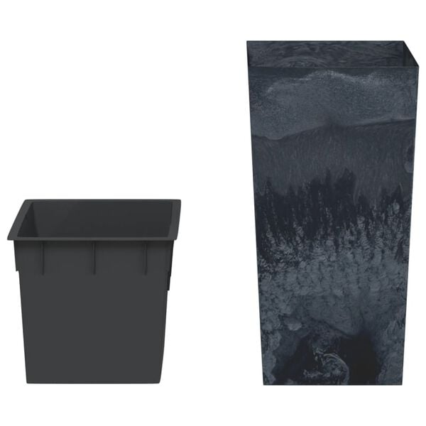 vidaXL Planter with Removable Inner Anthracite 11/26.5L PP Concrete Look