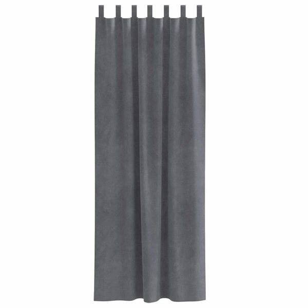 vidaXL Blackout Curtains 2 pcs Light Grey 140 x 245 cm Velvet