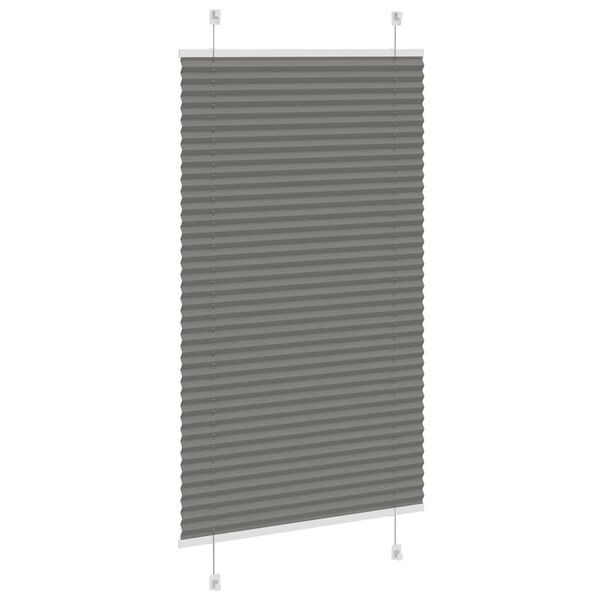 vidaXL Pleated Blind Anthracite 80x150 cm Fabric Width 79.4 cm Polyester