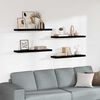vidaXL Floating Wall Shelves 4 pcs High Gloss Black 90x23.5x3.8 cm MDF