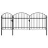 vidaXL Garden Fence Gate with Arched Top Grey 400 x 125 cm Steel