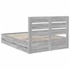 vidaXL Bed Frame with Drawer Grey Sonoma 160 x 200 cm Engineer Wood