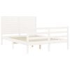 vidaXL Bed Frame without Mattress White 140x190 cm Solid Wood