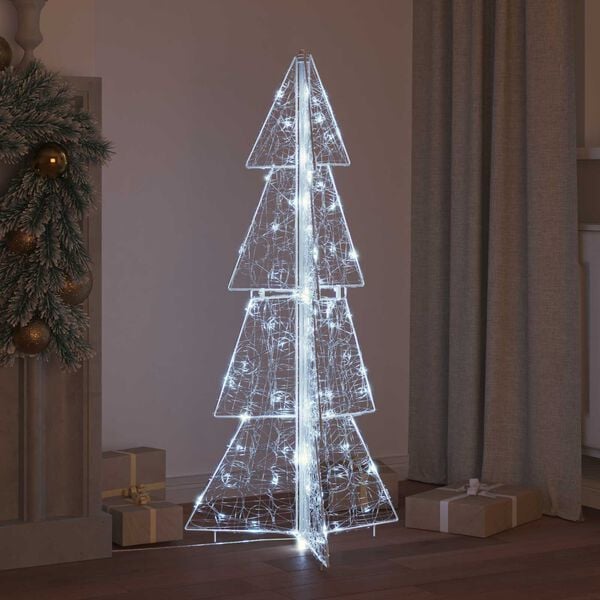 vidaXL Christmas Tree with 100 LEDs Cold White 120 cm Acrylic