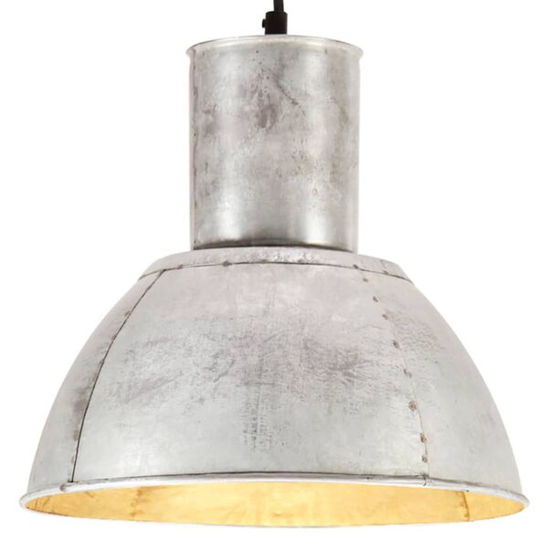 vidaXL Hanging Lamp 25 W Silver Round 28.5 cm E27