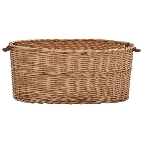 vidaXL Firewood Basket with Carrying Handles 78x54x34 cm Natural Willow