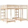 vidaXL Triple Bunk Bed Frame Brown 140 x 200 cm Solid Pine Wood
