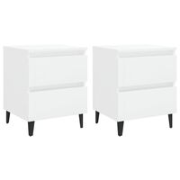 vidaXL Bed Cabinets 2 pcs High Gloss White 40x35x50 cm Engineered Wood