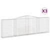 vidaXL Arched Gabion Baskets 3 pcs 400x30x120/140 cm Galvanised Iron