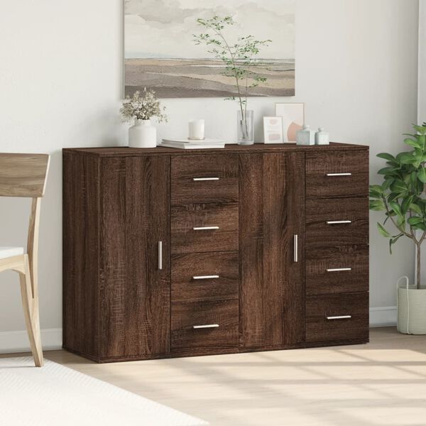 vidaXL Sideboards 2 pcs Brown Oak 59x39x80 cm Engineered Wood