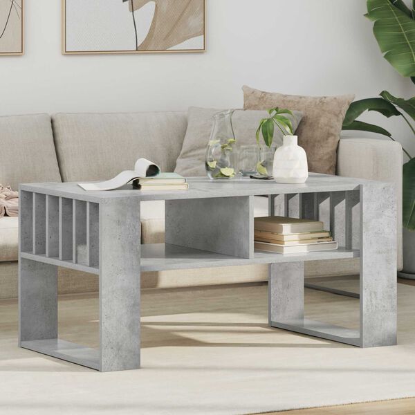 vidaXL Coffee Table Concrete Grey 92 x 49.5 x 45 cm Engineered Wood
