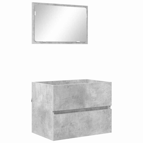 vidaXL Bathroom Furniture Set Concrete Grey Engineered Wood