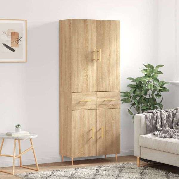 vidaXL Highboard Sonoma Oak 69.5x34x180 cm Engineered Wood