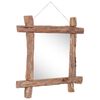 vidaXL Log Mirror Natural 70x70 cm Recycled Teak Wood