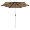 vidaXL Garden Parasol with Aluminium Pole 270x246 cm Taupe