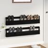 vidaXL Wall-mounted Shoe Racks 2 pcs Black 110x9x23 cm Solid Wood Pine