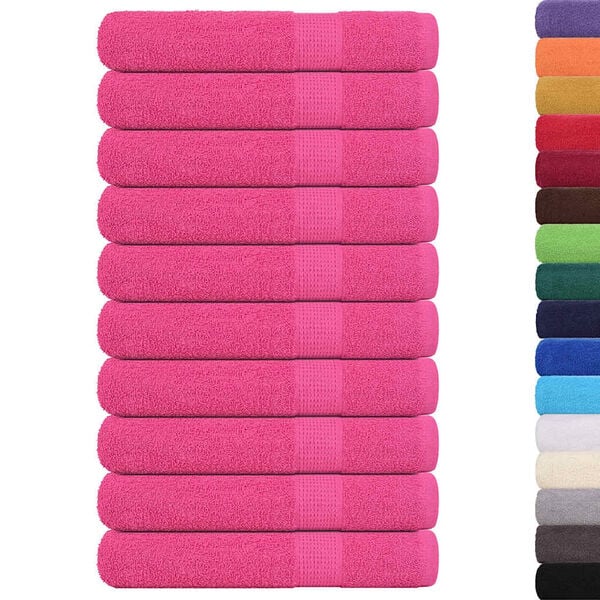 vidaXL Towels "FROGN" 10 pcs Pink 100x200 cm 360 gsm