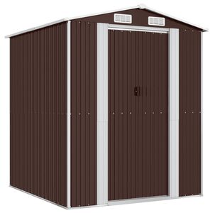 vidaXL Garden Shed Dark Brown 192x191x223 cm Galvanised Steel
