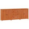 vidaXL Sideboard with Drawer 3 pcs Wax Brown Solid Pine Wood
