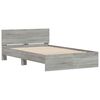 vidaXL Bed Frame with Headboard and LED Grey Sonoma 140x200 cm