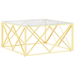 vidaXL Coffee Table 80x80x40 cm Stainless Steel and Glass