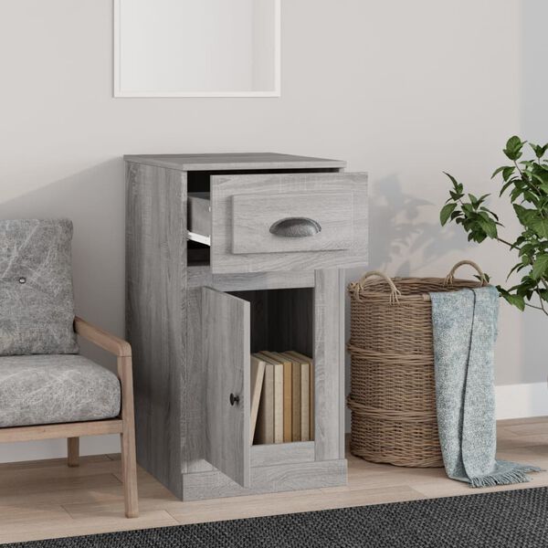 vidaXL Side Cabinet with Drawer Grey Sonoma 40x50x75 cm Engineered Wood