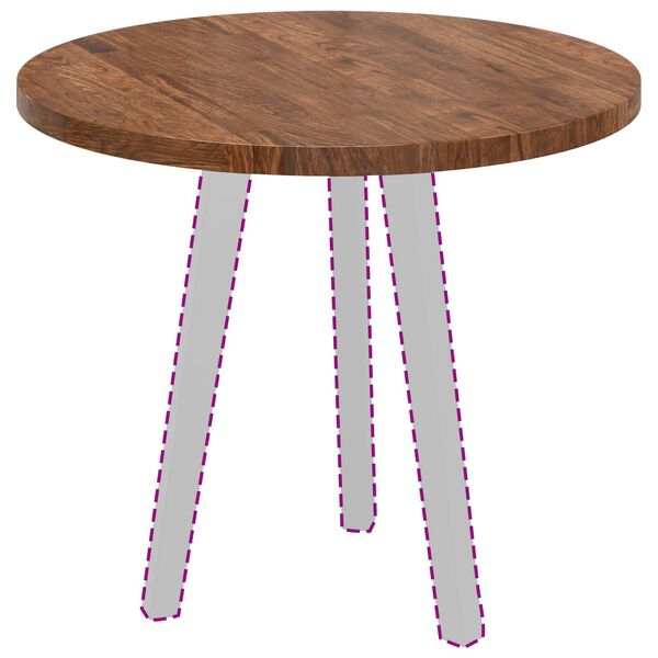 vidaXL Table Top Light Brown &Oslash; 60 x 2.5 cm Solid Oak Wood