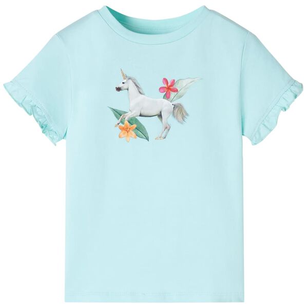 Kids' T-shirt with Short Sleeves Light Aqua 140