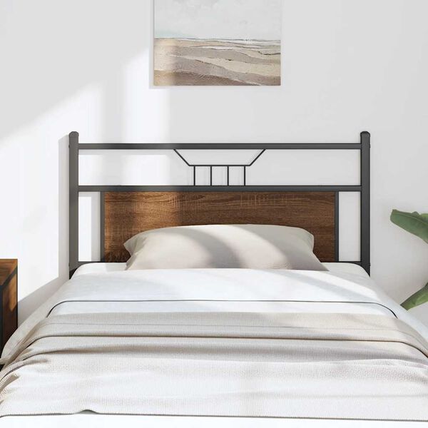 vidaXL Headboard Brown Oak 107 cm Engineered Wood and Steel