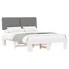 vidaXL Bed Frame with Upholstered Headboard Light Grey 120 x 190 cm