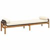vidaXL Garden Bench with Cushion Black Poly Rattan Acacia