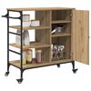 vidaXL Kitchen Trolley Artisan oak & & Black 87.5 x 38.5 x 84.5 cm