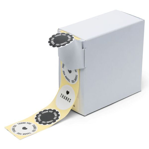 rillprint Gift Stickers 250 pcs x 4 rolls Black and White