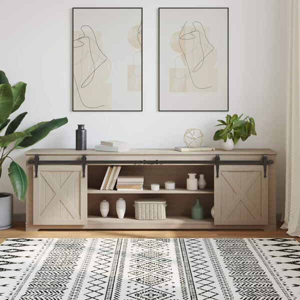 vidaXL Sliding Cabinet Door Kit 200 cm Carbon Steel