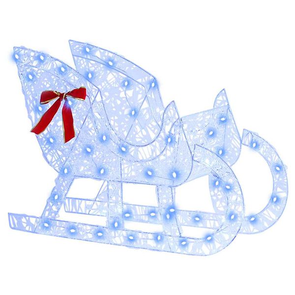 vidaXL Reindeer Pull Sleigh Blue 70 x 26 x 128.5 cm Acrylic